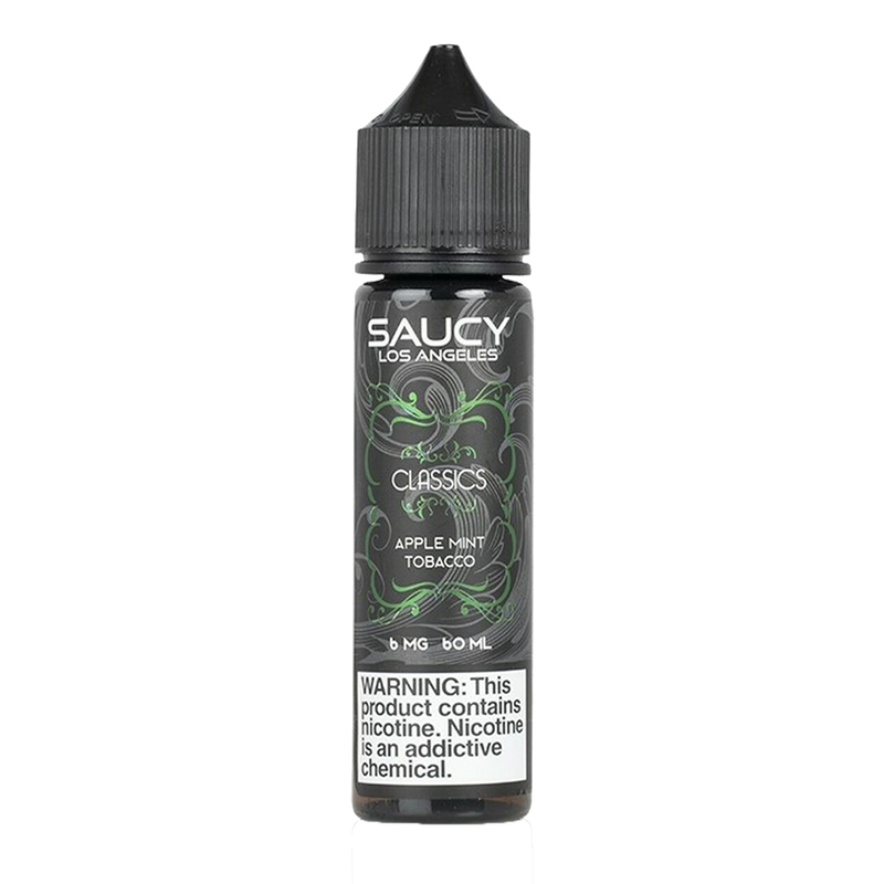 Saucy Apple Mint Tobacco 60ml  E-liquide premium  xvape.ma Maroc.