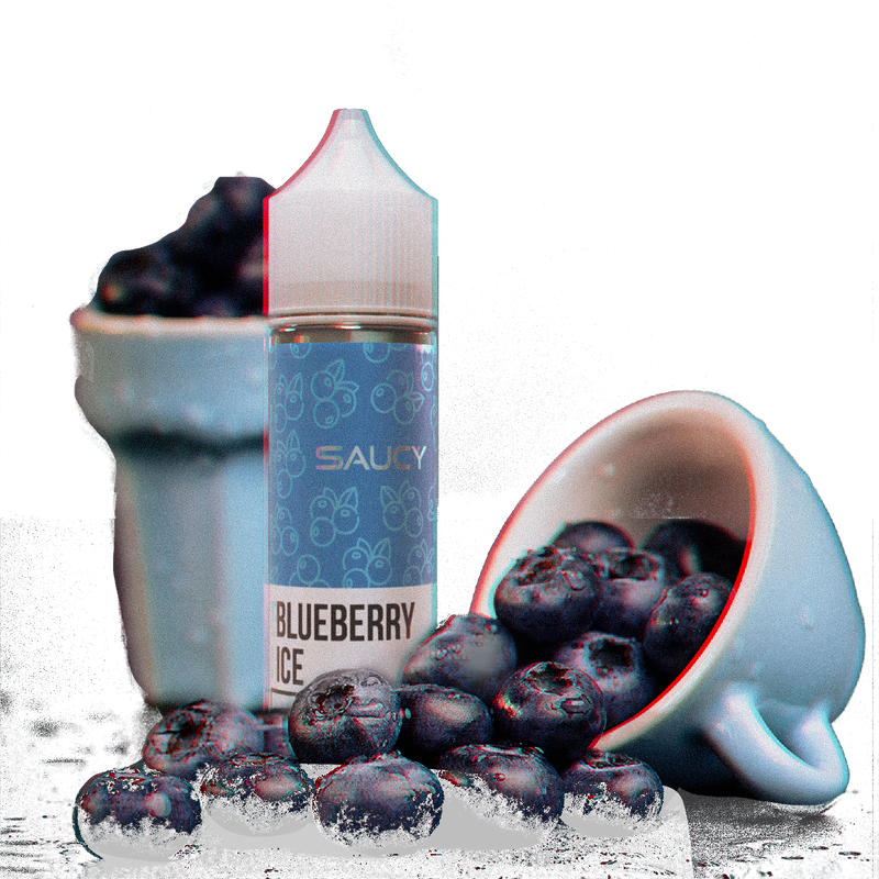 Saucy Blueberry Ice 60ml  E-liquide premium  xvape.ma Maroc.