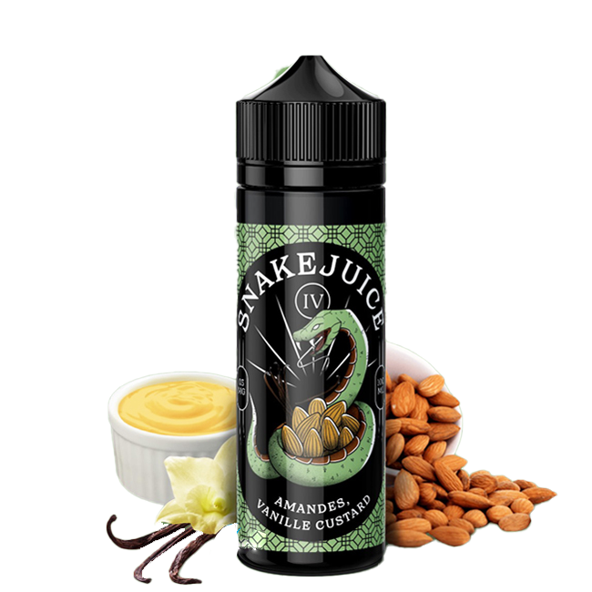 Snake Juice 100ml - Amandes Vanille Custard - 3mg  E-liquide premium  xvape.ma Maroc.
