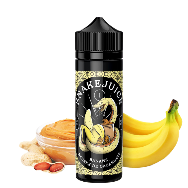 Snake Juice 100ml - Banana Beuere de Cacahuete - 3mg  E-liquide premium  xvape.ma Maroc.
