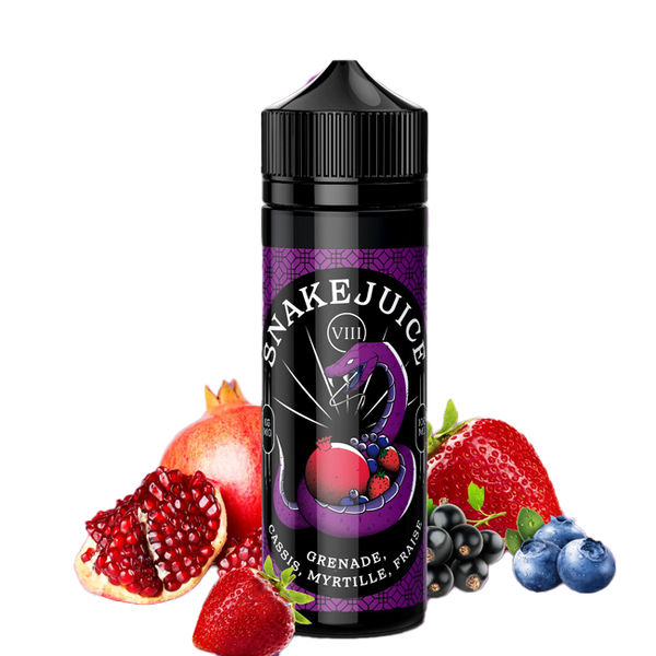 Snake Juice 100ml - Grenade Cassis Myrtille Fraise  - 3mg  E-liquide premium  xvape.ma Maroc.