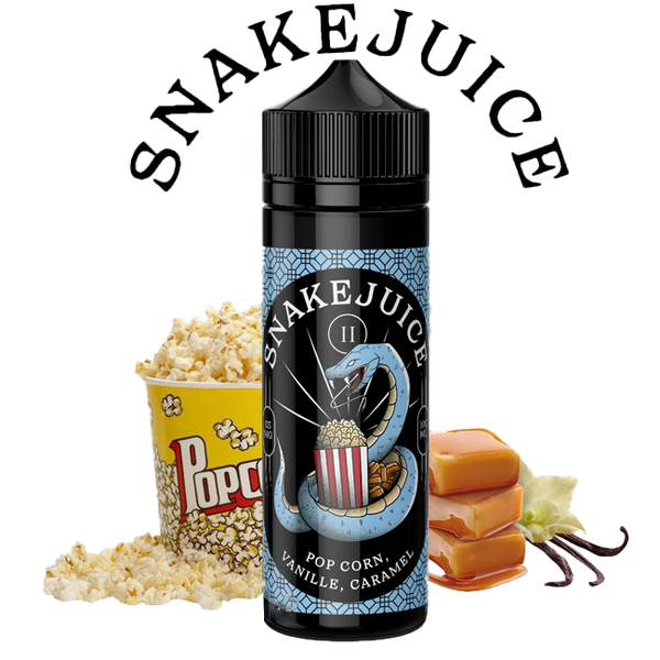Snake Juice 100ml - Pop Corn Vanille Caramel  - 3mg  E-liquide premium  xvape.ma Maroc.