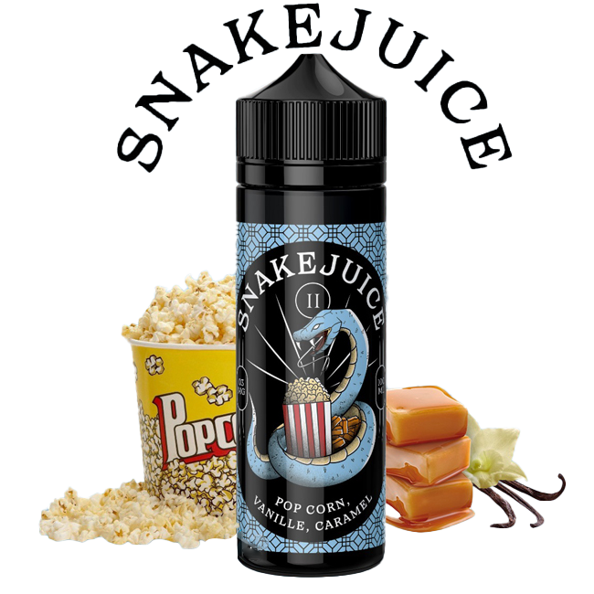 Snake Juice 100ml - Pop Corn Vanille Caramel  - 3mg  E-liquide premium  xvape.ma Maroc.