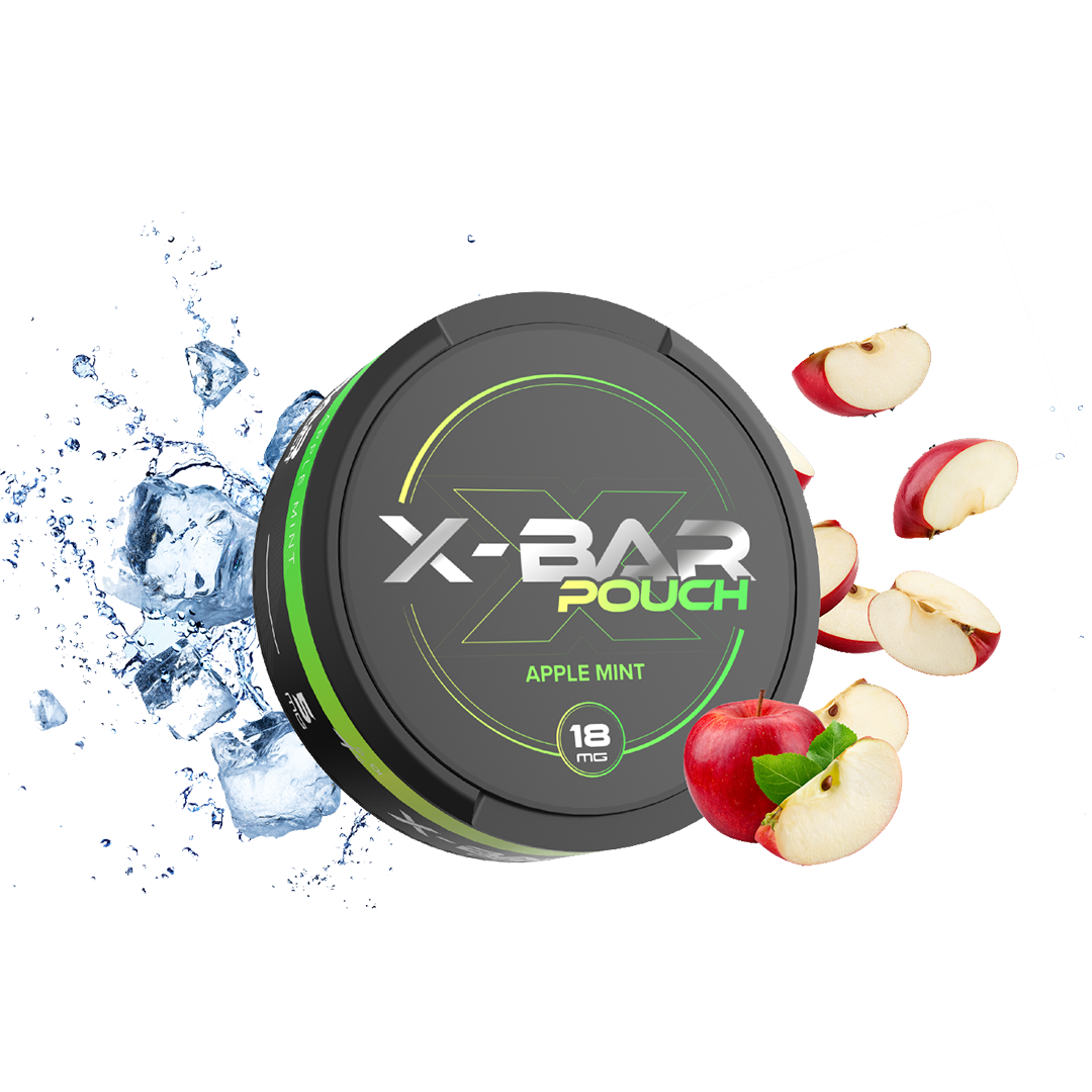 Snus x-bar Pouch Apple Mint 18mg  Nicotine Pouches  xvape.ma Maroc.