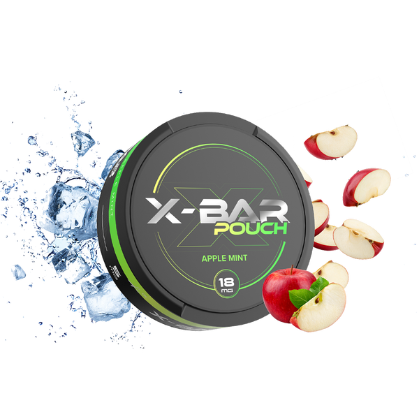 Snus x-bar Pouch Apple Mint 18mg  Nicotine Pouches  xvape.ma Maroc.