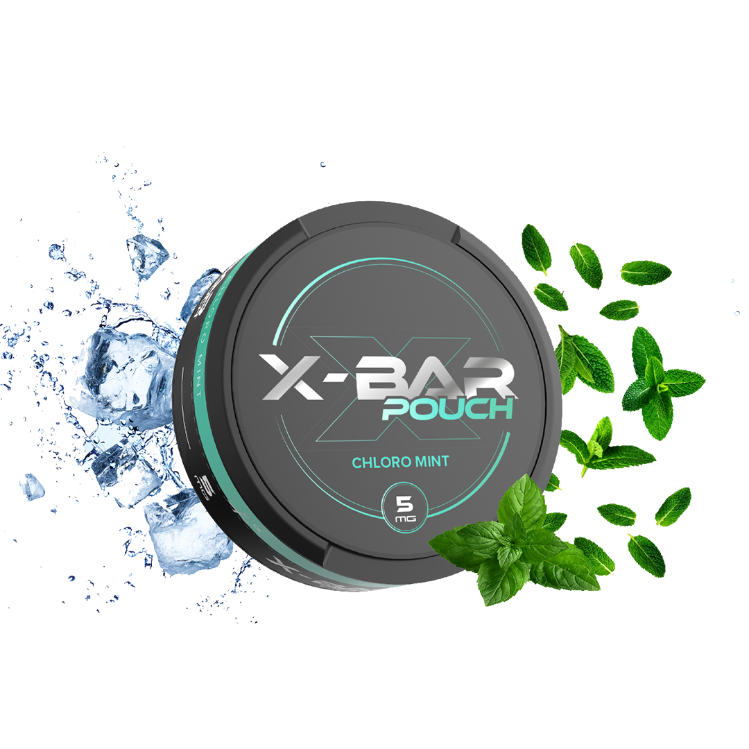 Snus x-bar Pouch Chloro Mint 18mg  Nicotine Pouches  xvape.ma Maroc.