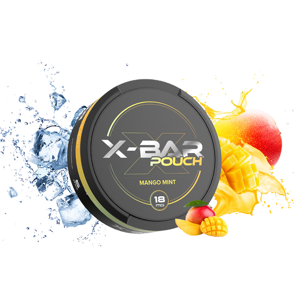 Snus x-bar Pouch Mango Mint 18mg  Nicotine Pouches  xvape.ma Maroc.