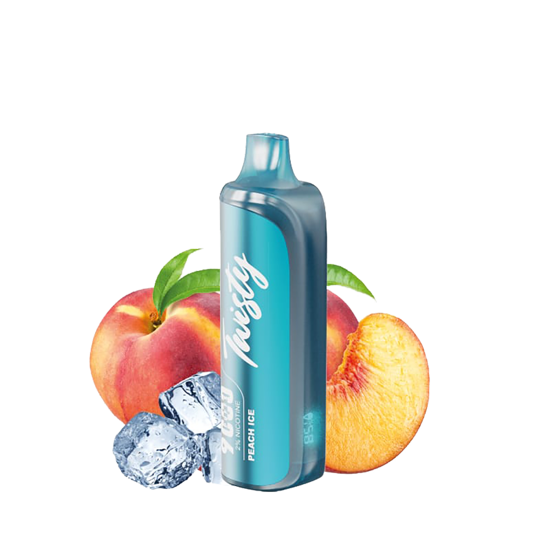Twisty 9000 Puffs - Peach Ice - 2% / 5%  Jetable  xvape.ma Maroc.