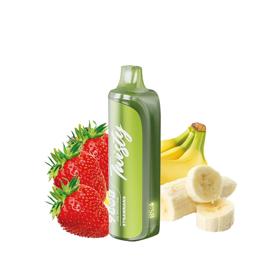 Twisty 9000 Puffs - Strawnana - 2% / 5%  Jetable  xvape.ma Maroc.