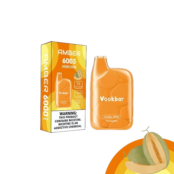 VOOKBAR Amber - Honeydew - 6000 Taffs 5%  Jetable  xvape.ma Maroc.