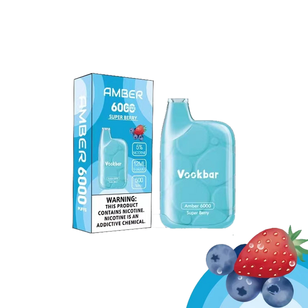 VOOKBAR Amber - Super Berry - 6000 Taffs 5%  Jetable  xvape.ma Maroc.