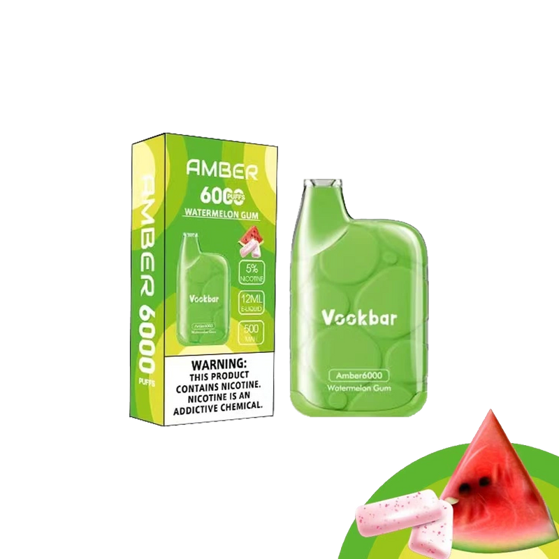 VOOKBAR Amber - Watermelon Gum - 6000 Taffs 5%