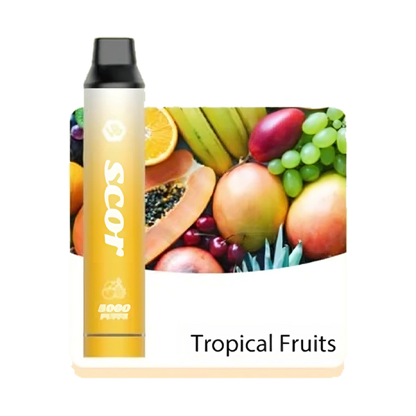 VOOKBAR SCOR - Tropical Fruits - 5000 Taffs 5%  Jetable  xvape.ma Maroc.