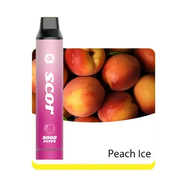 VOOKBAR SCOR - Peach Ice - 5000 Taffs 5%  Jetable  xvape.ma Maroc.