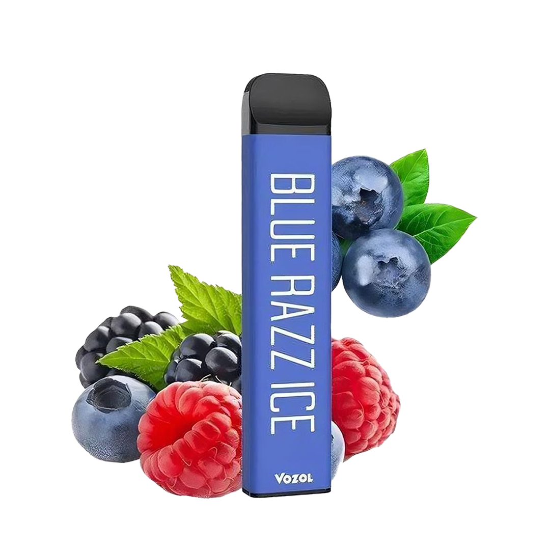 VOZOL 1200 TAFFS - BLUE RAZZ ICE  Jetable  xvape.ma Maroc.