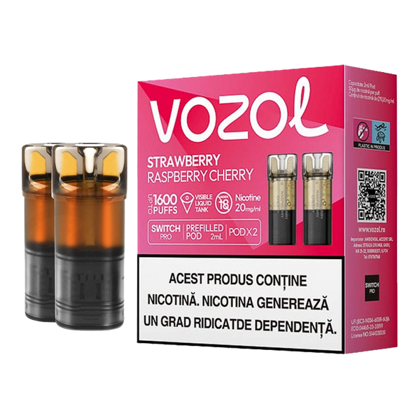 VOZOL Switch 700 Pod - Strawberry Raspberry Cherry  Cartouches Pré-Remplies  xvape.ma Maroc.