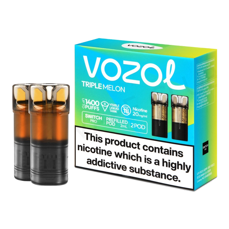VOZOL Switch 700 Pod - Triple Melon  Cartouches Pré-Remplies  xvape.ma Maroc.