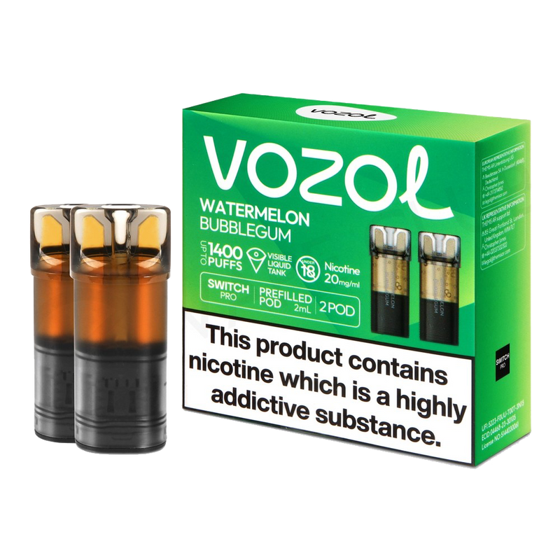 VOZOL Switch 700 Pod - Watermelon Bubble Gum  Cartouches Pré-Remplies  xvape.ma Maroc.