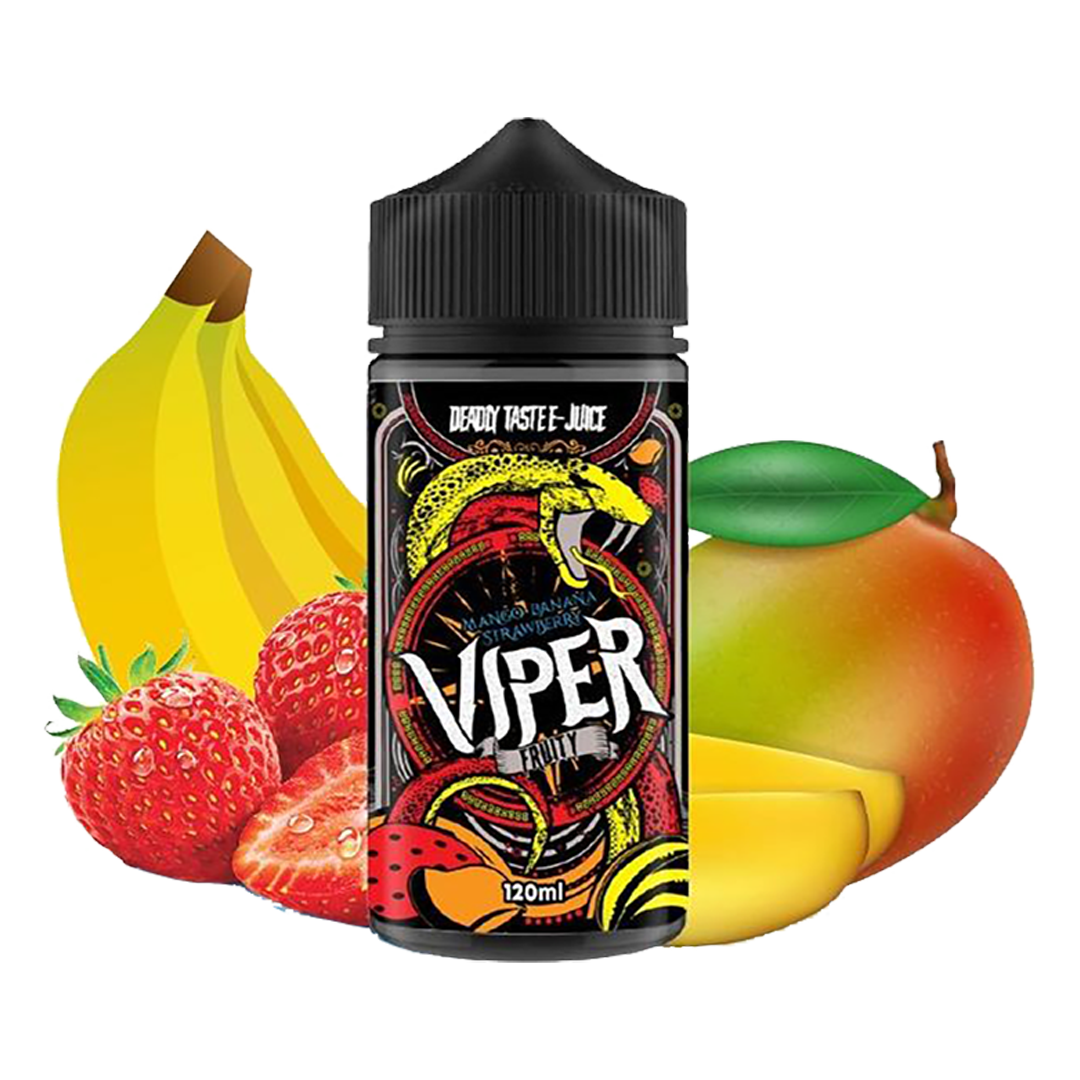 Viper Fruity Mango banana strawberry  120ml  E-liquide premium  xvape.ma Maroc.