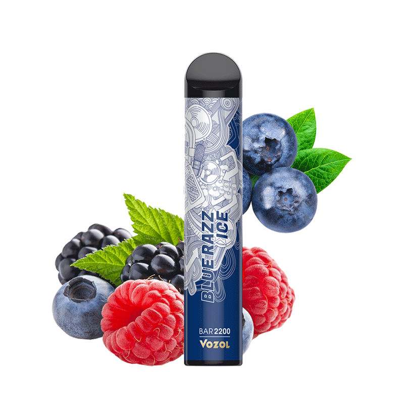 Vozol 2200 BLUE RAZZ ICE  Jetable  xvape.ma Maroc.