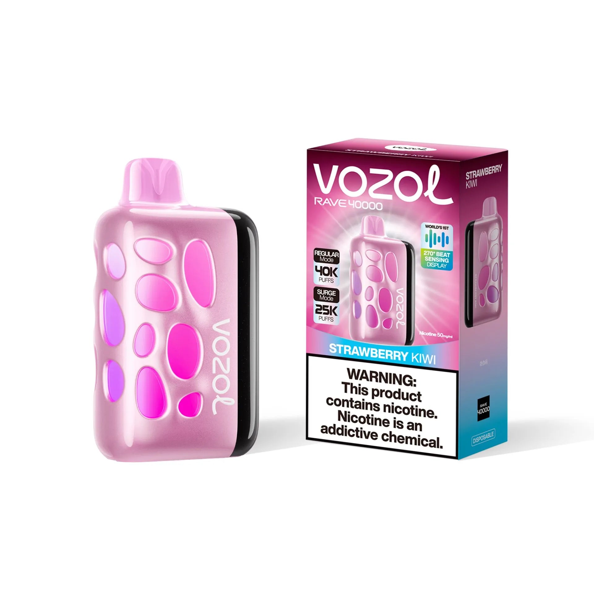 Vozol Rave 40K Puffs - Strawberry Kiwi - 5%