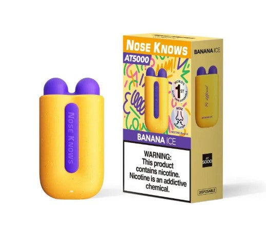 Vozol Nose Knows AT5000 - Banana Ice - 5K Puffs  Jetable  xvape.ma Maroc.