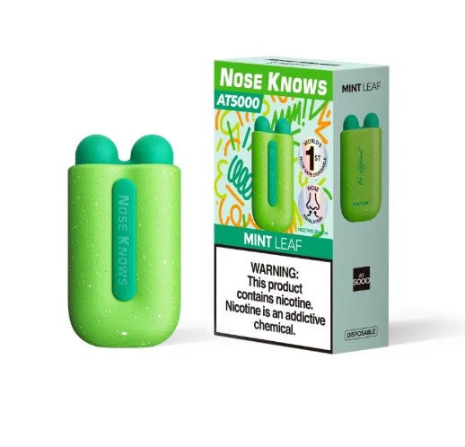 Vozol Nose Knows AT5000 - Mint Leaf - 5K Puffs  Jetable  xvape.ma Maroc.