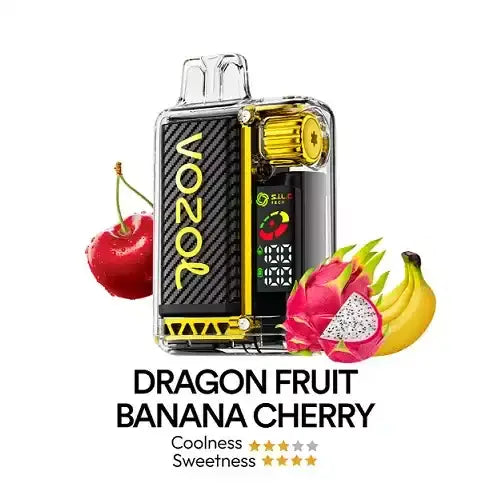 Vozol Vista 16000 Puffs - Dragon Fruit Banana Cherry - 5%  Jetable  xvape.ma Maroc.
