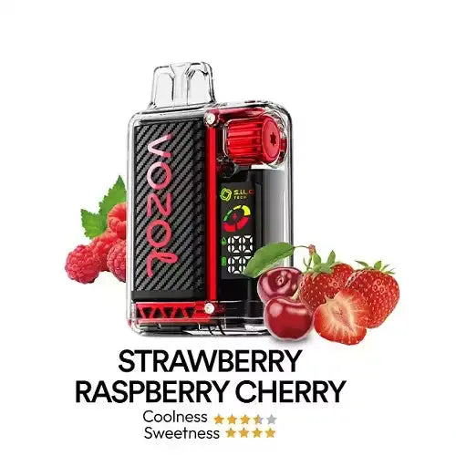 Vozol Vista 16000 Puffs - Strawberry Raspberry Cherry - 5%  Jetable  xvape.ma Maroc.