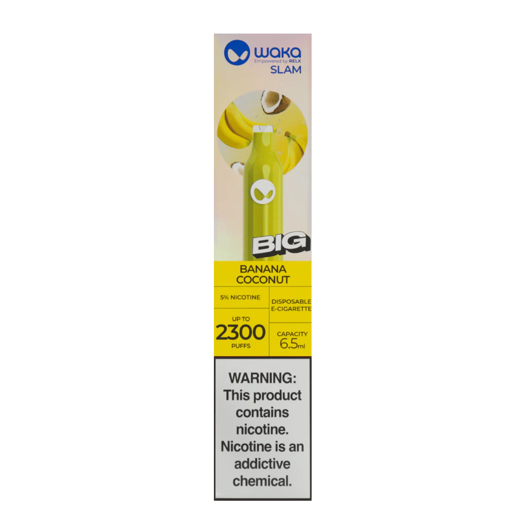 WAKA Slam 2300 Banana Coconut  Jetable  xvape.ma Maroc.