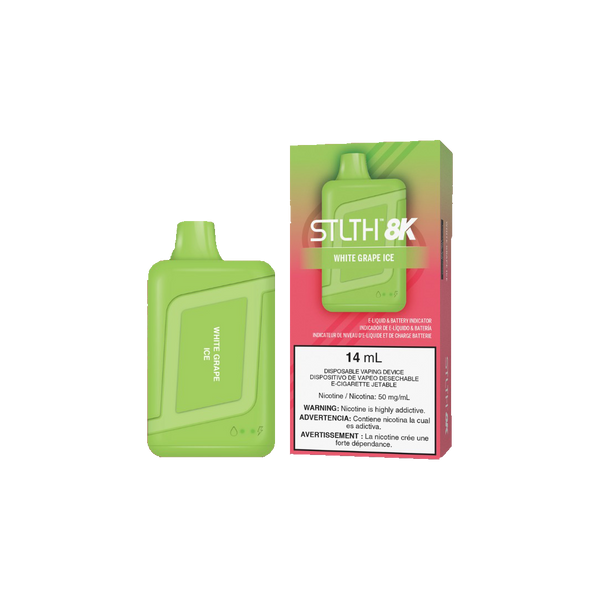 STLTH 8K - White Grape Ice  - 5%  Jetable  xvape.ma Maroc.