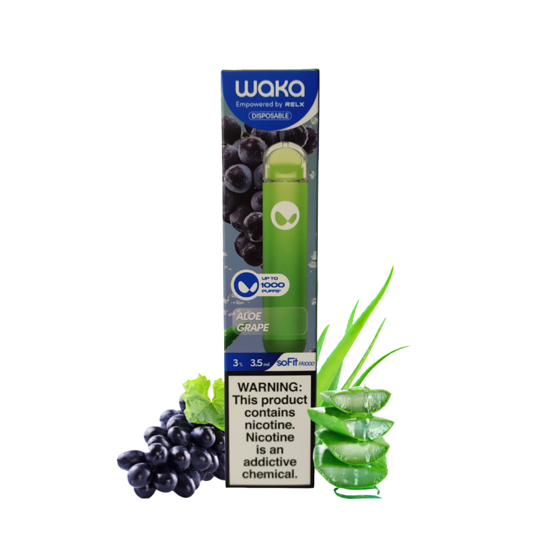 Waka - Aloe Grape - 1000 Taffs 3%  Jetable  xvape.ma Maroc.