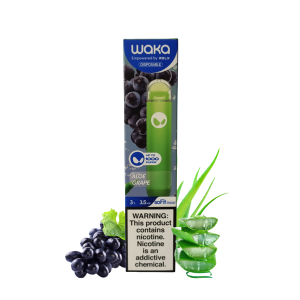 Waka - Aloe Grape - 1000 Taffs 3%  Jetable  xvape.ma Maroc.