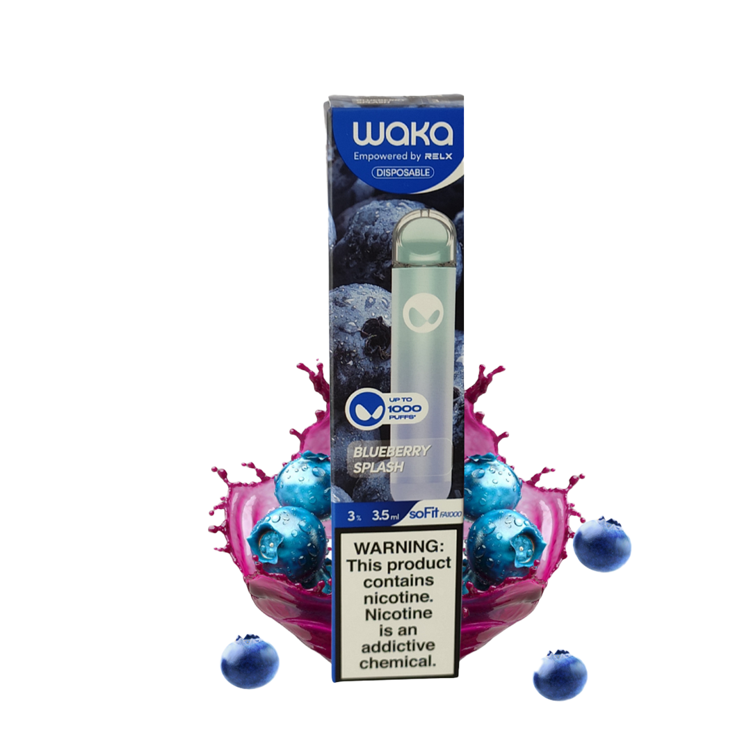 Waka - Blueberry Splash - 1000 Taffs 3%  Jetable  xvape.ma Maroc.