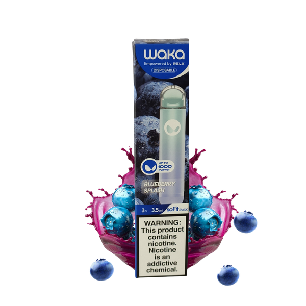 Waka - Blueberry Splash - 1000 Taffs 3%  Jetable  xvape.ma Maroc.