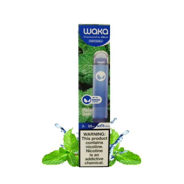 Waka - Fresh Mint - 1000 Taffs 3%  Jetable  xvape.ma Maroc.