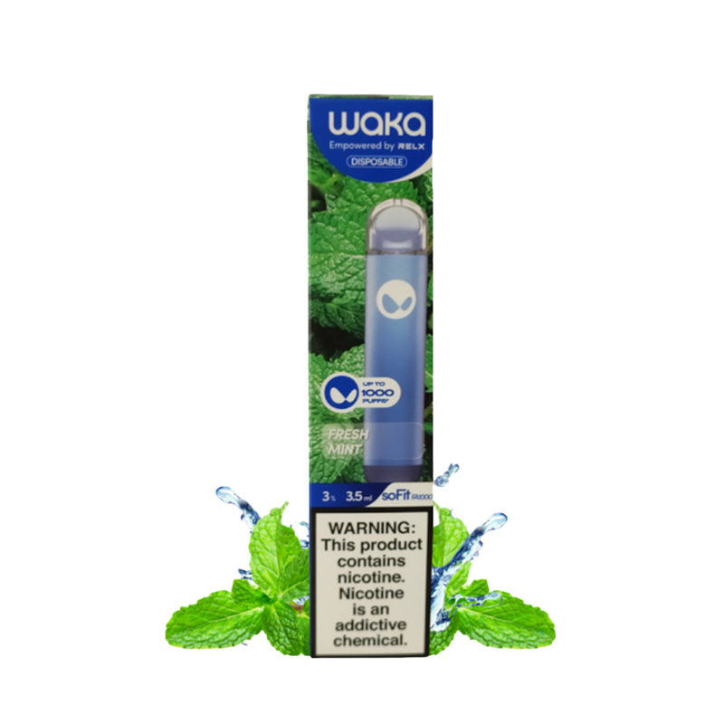 Waka - Fresh Mint - 1000 Taffs 3%  Jetable  xvape.ma Maroc.