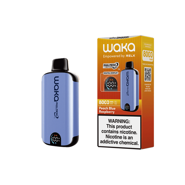 Waka - soPro DM8000i - Peach Blue Raspberry 5%  Jetable  xvape.ma Maroc.