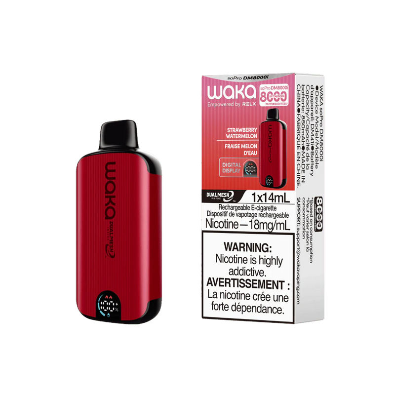 Waka - soPro DM8000i - Strawberry Watermelon 5%  Jetable  xvape.ma Maroc.