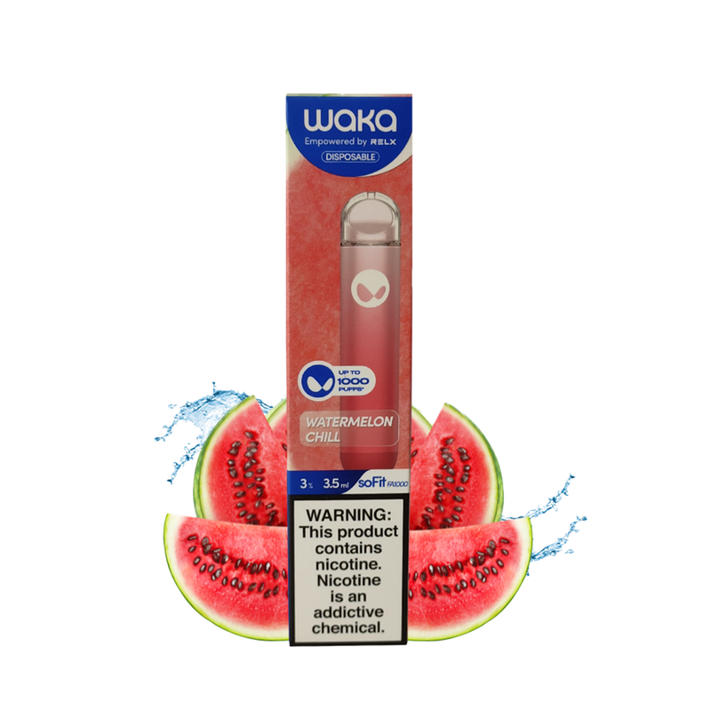 Waka - Watermelon Chill - 1000 Taffs 3%  Jetable  xvape.ma Maroc.