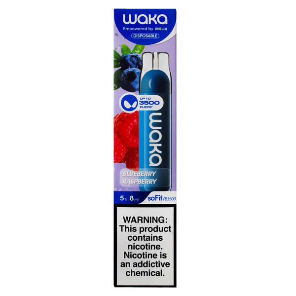 Waka - Blueberry Raspberry - 3500 Taffs 5%  Jetable  xvape.ma Maroc.