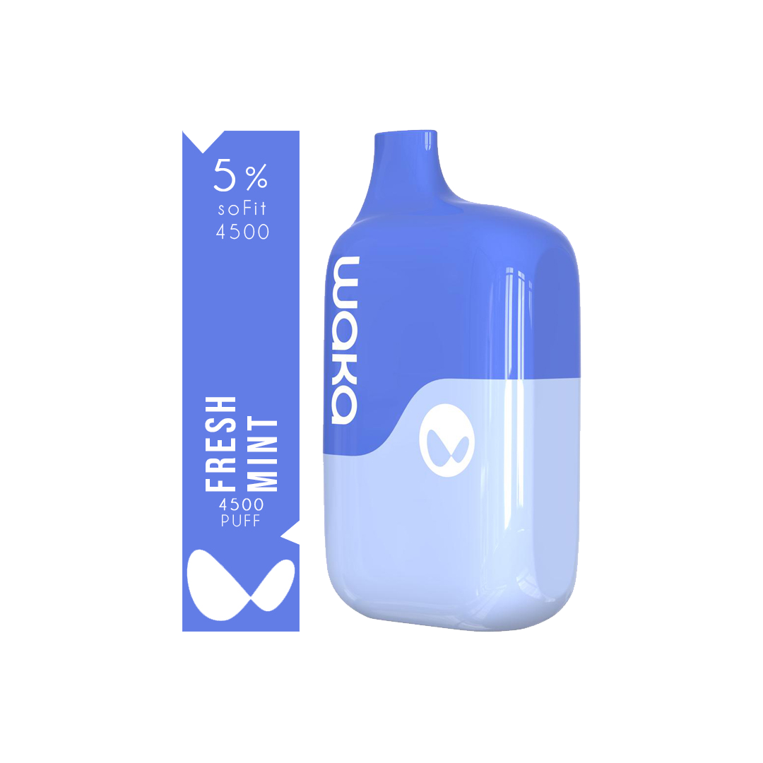Waka - Fresh Mint - 4500 Taffs 5%  Jetable  xvape.ma Maroc.