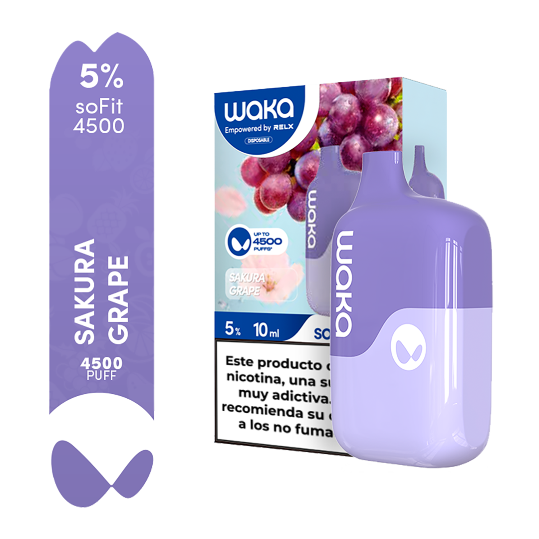 Waka - Sakura Grape - 4500 Taffs 5%  Jetable  xvape.ma Maroc.