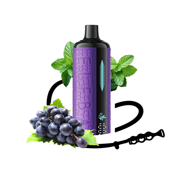 ELFBAR E-shisha - Grape Mint - 5MG  Jetable  xvape.ma Maroc.