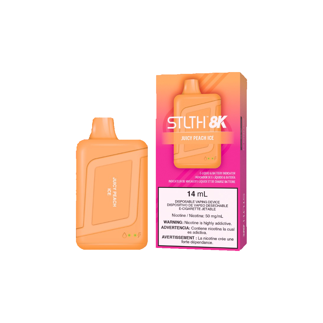STLTH 8K - Juicy Peach Ice - 5%  Jetable  xvape.ma Maroc.
