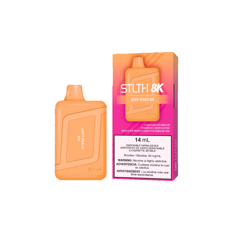 STLTH 8K - Juicy Peach Ice - 5%  Jetable  xvape.ma Maroc.