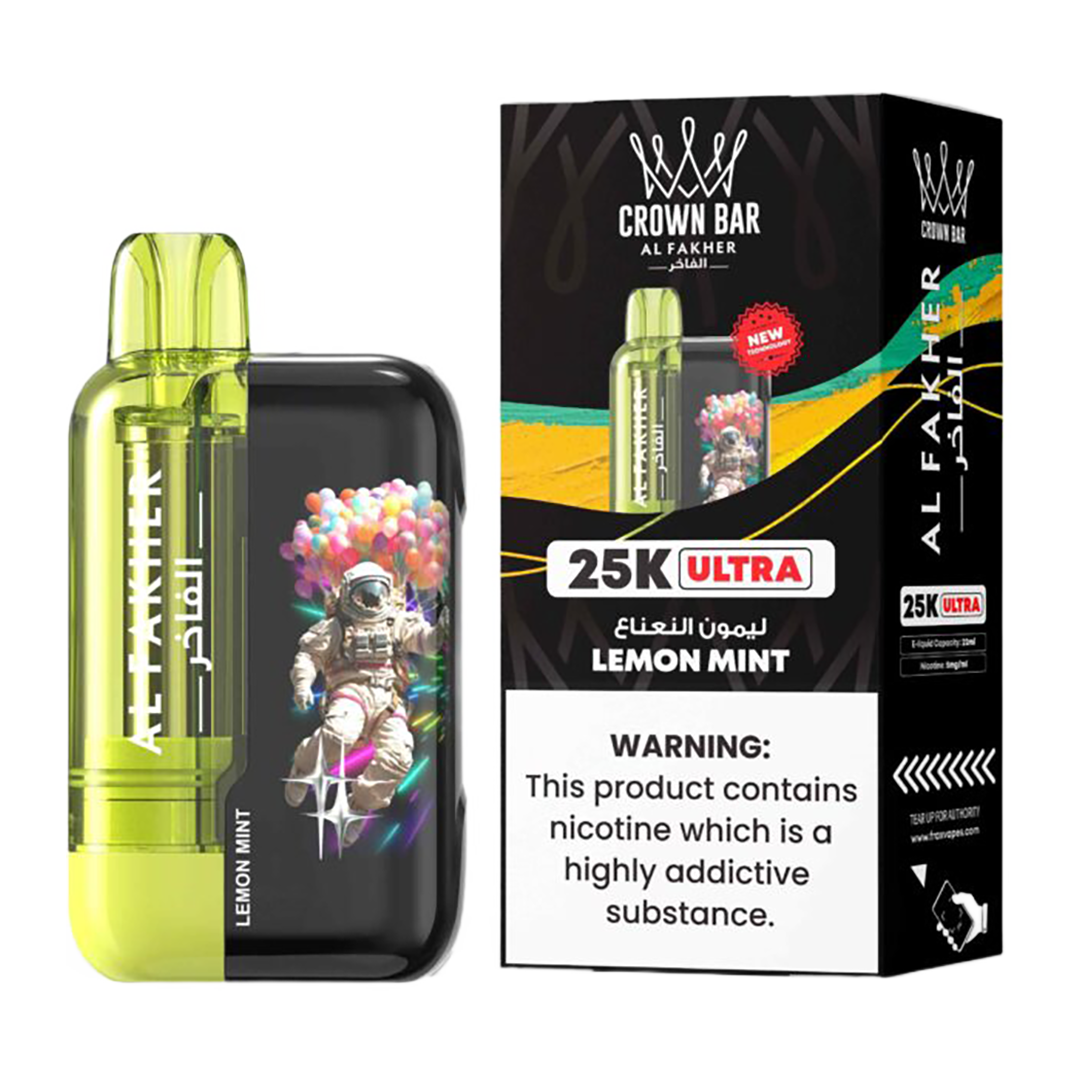 AL Fakher Crown Bar 25K puffs Ultra - Lemon Mint - 5mg