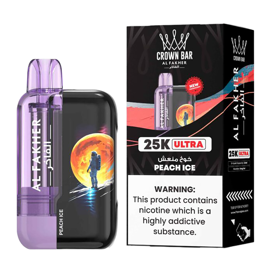AL Fakher Crown Bar 25K puffs Ultra - Peach Ice - 5mg
