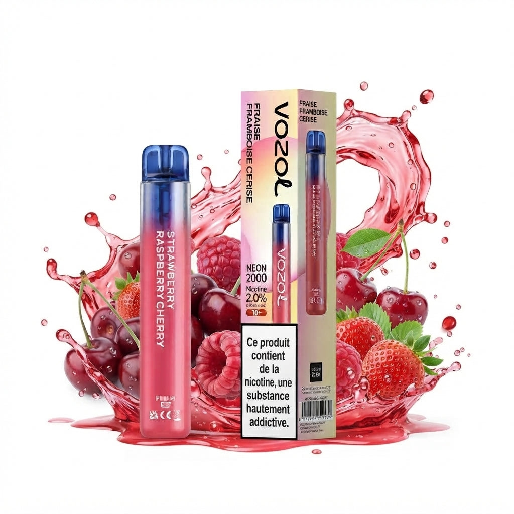 Vozol Neon 2000 Puffs - Strawberry Raspberry Cherry - 2%