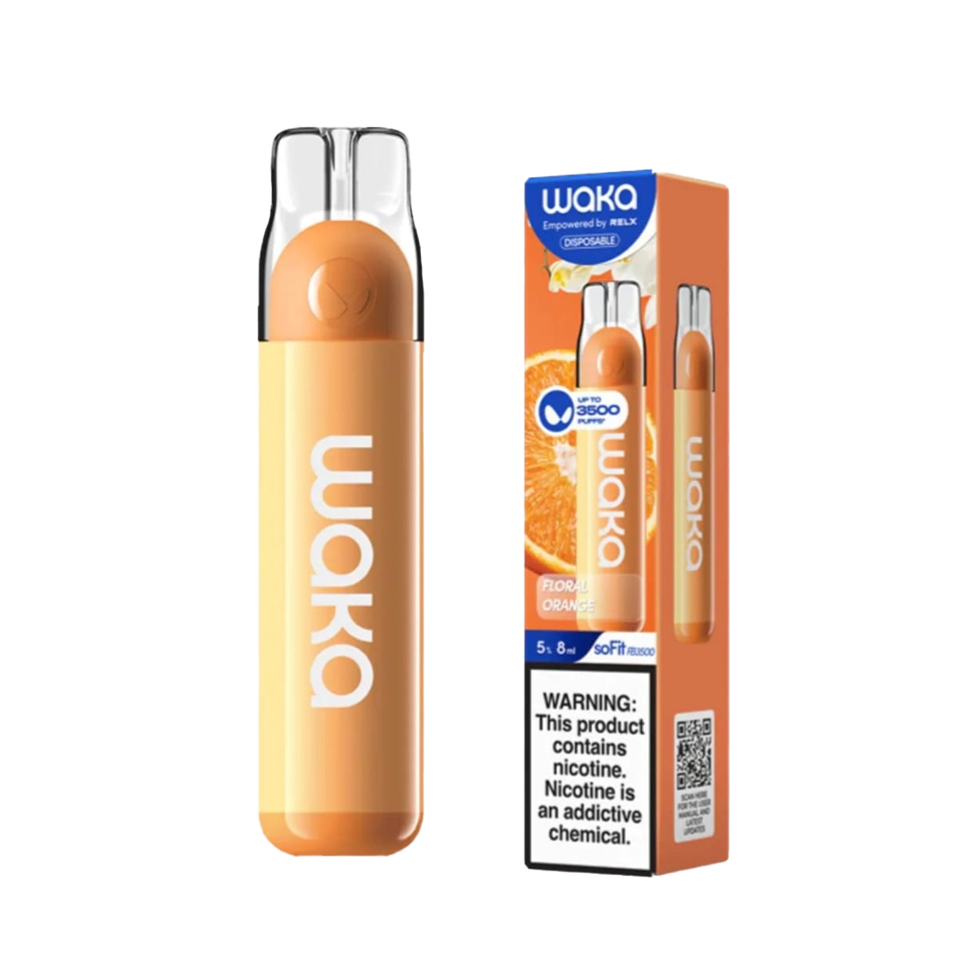 Waka - Floral Orange - 3500 Taffs 5%  Jetable  xvape.ma Maroc.